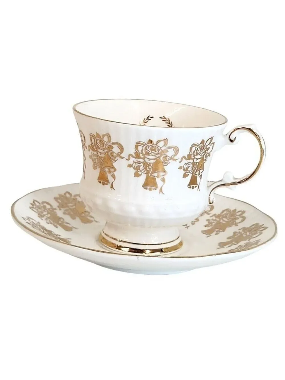 Elizabethan Staffordshire Hand Decorated 50th Anniversary Fine Bone China Tea Cu